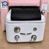 Fauteuil de pédicure électrique rose pour salon de beauté, avec fonction de massage, lumière LED et bac à bain de pieds