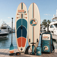 Planche de paddle gonflable portable haute stabilité personnalisée en PVC avec 3 ailerons pour sports côtiers