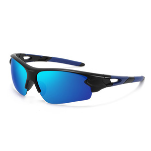 Lunettes de soleil avec monture en PC, verres miroir bleus, protection UV400, anti-éblouissement, unisexe, pour les sports de plein air, le cyclisme, la conduite, la pêche, protection des yeux - Product Image 5