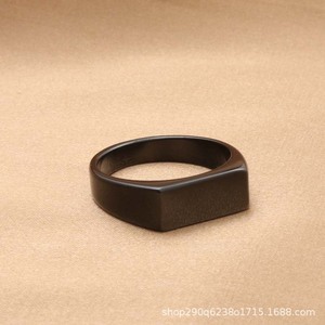 Men's Titanium Steel Rectangular <b>Ring</b> <b>Silver</b> Color Geometric Design Gift Jewelry - Product Image 4