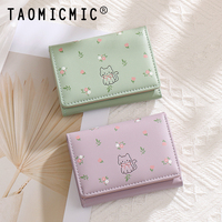 Dompet Wanita Kartun Lucu TAOMICMIC dengan Desain Lipat 3 untuk Penggunaan Kampus Remaja Harga Grosir
