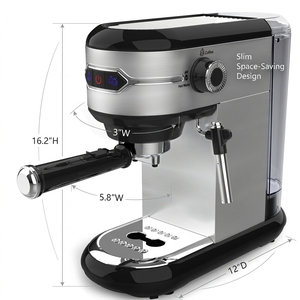 Machine à expresso <span class=keywords><strong>semi</strong></span>-<span class=keywords><strong>automatique</strong></span> électrique pour la maison, 15 bars de pression, contrôle LED avec mousseur à lait, pour la maison, le bureau, la cuisine, l'hôtel - Product Image 6