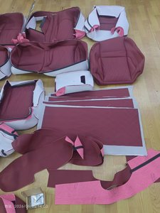 Revêtements de sièges intérieurs en cuir bordeaux sur mesure, pièces de rechange complètes pour <span class=keywords><strong>BMW</strong></span> Série 3 - Product Image 5