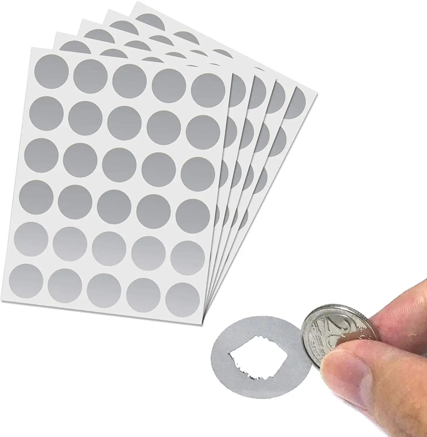 Пользовательские 1 дюйм круглые серебряные самодельные этикетки для царапин самоклеящаяся наклейка этикетка круглые наклейки для царапин