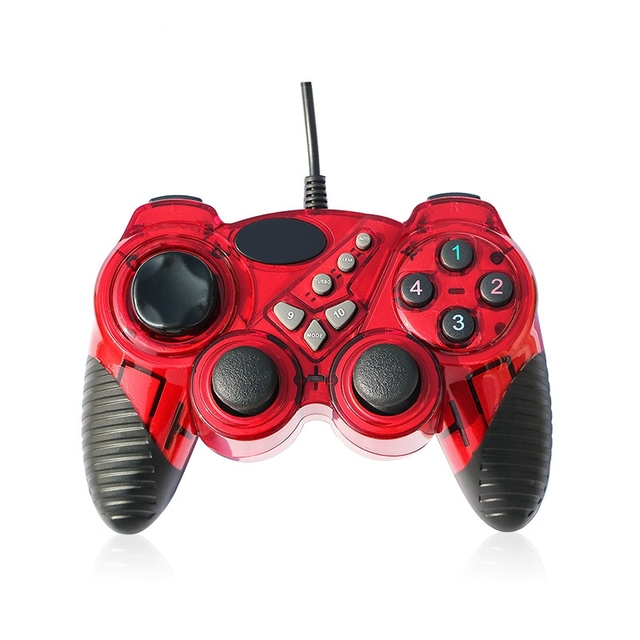Computer USB Wired Gampad Game Controller for PC Joystick Double Shock Support Plug and Play