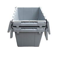 Déménagement en plastique emboîtables en plastique couvercle attaché totes boîte En Plastique Boîte De Déplacement Avec Couvercle