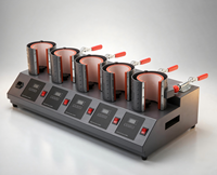 Presse à chaleur pour tasses 5 en 1, 5 stations, 5 boîtes de contrôle, machine de transfert thermique numérique par sublimation pour impression sur tasses de 11 oz