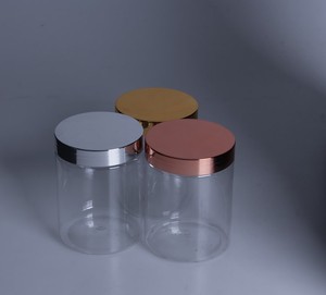 Food Grade PET Disposable Clear Plastic Cookie Jar Transparent Empty Dry Fruit Candy Plastic Jars