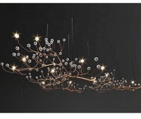Suspension florale moderne de luxe K9 en cristal personnalisée villa LED design de lumière décorative lustre de raisin de salon créatif