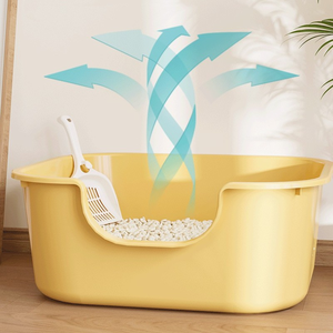 Caja de arena inteligente para gatos, duradera, de gran capacidad, antisalpicaduras, extra grande, semicerrada, inodoro de plástico para mascotas, suministros de fácil limpieza - Product Image 6