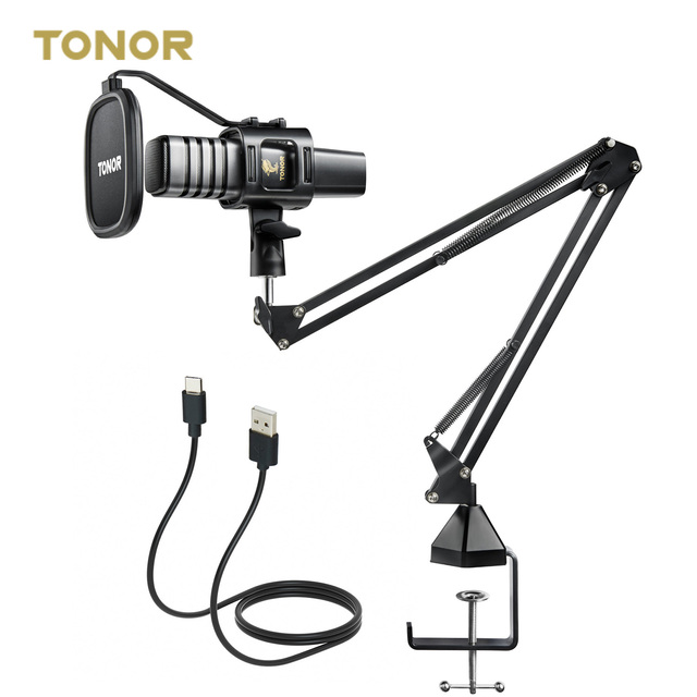 Hot Selling TonorMic Phone Mic Tonor TC30 TC30+ USB Condenser Gaming Microphone Kit with Boom Arm Stand
