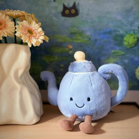 Théière en peluche JC Brand China UK Jelly Premium style Harrods, tasse à thé bleue, jouet en peluche super doux, anti-stress, cadeau d'anniversaire