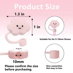 หลอดซิลิโคนแบบกำหนดเองขนาด 10 มม. รูปดอกเบญจมาศลายการ์ตูน พร้อมฝาครอบปลายหลอดสำหรับแก้วน้ำและอุปกรณ์เครื่องดื่ม - Product Image 3