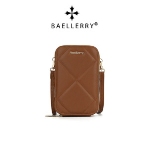 Baellerry Women's Phone Bag 7 Inch Vertical <b>Square</b> Zipper Portable Shoulder Crossbody Bag Brown - Product Image 5