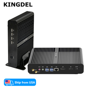 KINGDELファンレスミニPC Core i7-8550Uクアッドコア DDR4 RAM NVMe SSDデスクトップコンピューター 4K HD DP ギガビットLAN USB 米国倉庫 - Product Image 1