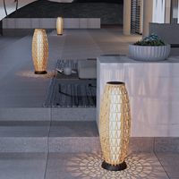 TSINYE Lanterne en osier de jardin moderne en rotin tissé à LED résistant aux intempéries avec indice IP65