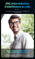 Gafas de sol inteligentes Auriculares inalámbricos IP67 Carga magnética impermeable Control de voz táctil Asistente de IA para llamadas Música