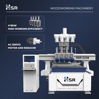 Routeur CNC multifonctionnel HSR à 4 têtes et 3 axes pour le travail du bois avec commande PLC Syntec et broche de 9 kW