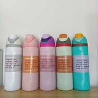 Bouteille d'eau sport isotherme en acier inoxydable de 19 oz avec paille intégrée, poignée et bouchon à bec verseur – Gourde portable pour le cyclisme et les voyages