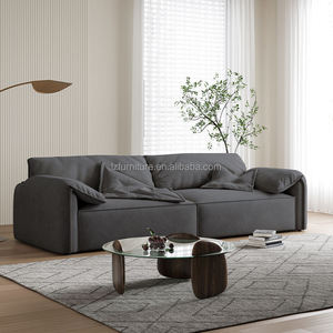 Canapé italien minimaliste style oreille d'éléphant, canapé de luxe pour salon familial, mobilier de style crème, design en rangée droite, canapé en tissu technique - Product Image 2