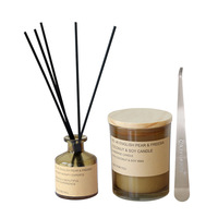Bougie d'aromathérapie à fleurs séchées Parfum de cire de soja Souvenir d'aromathérapie sans flamme Ensemble de bouteilles diffusantes de 50ml Boîte-cadeau