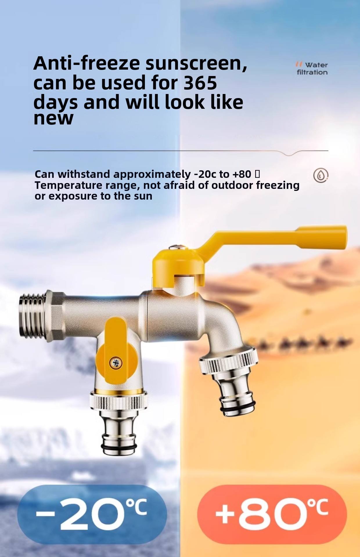 Robinet 4 trous - double usage