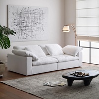 Canapé modulaire Zayshine, style italien moderne, luxe, en lin blanc, 3 places, canapé cloud, salon, appartement, villa, canapé design
