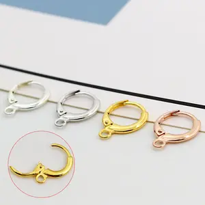925 sterling silver earrings ear hanging DIY earring material ear clip open circle earrings can be added with pendants