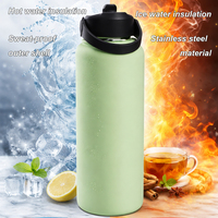 Gobelet isotherme double paroi en acier inoxydable de 32 oz, personnalisable avec logo, revêtement poudré, pour voyage, camping, bouteille d'eau à large ouverture