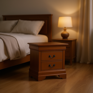 Comodino Classico in Quercia con 2 Cassetti, Design Elegante, Arredamento per Camera da Letto - Product Image 2
