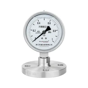 价格便宜10Mpa气动压力指示器100毫米面板耐高温不锈钢压力表