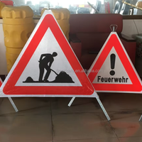 Trépied pliable réfléchissant pour chantier, support portable enroulable pour panneau de signalisation, triangle de signalisation, panneau de signalisation de tente, panneau de signalisation de prudence