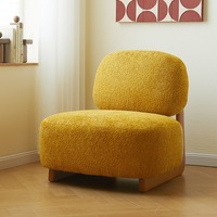 Fauteuil simple en velours de mouton Wabi-Sabi, pour salon, chambre à coucher, hôtel, fauteuil d'appoint Sedilis