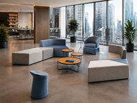 Canapé modulaire créatif à emboîtement, sièges légers pour espaces publics, ensemble de salon au design géométrique
