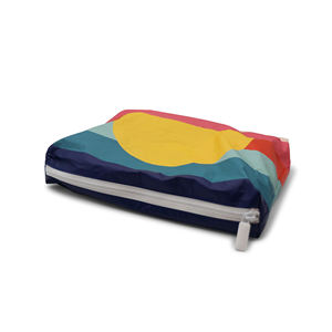 Sac de maquillage en toile imprimé feuilles de palmier style bohème personnalisé Royal Fair, grand sac cosmétique en polyester avec fermeture éclair pour les femmes en week-end - Product Image 4