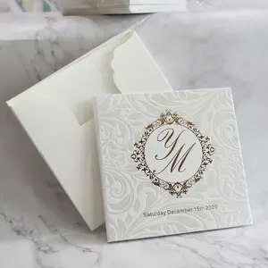 创意小册子风格定制铝箔邮票打印精装婚礼邀请与口袋里面