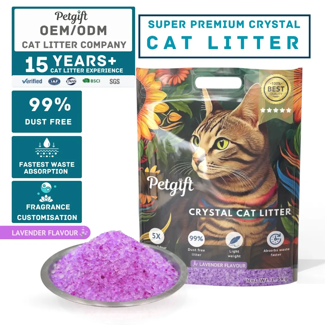 Hot Sale High Quality self cleaning pet products cat litter crystal cat litter silica gel best quality fresh
