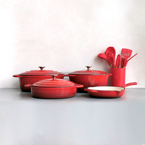 طقم أواني ومقالي صينية مكواة مصبوبة بالمينا صفيحة - Product Image 5
