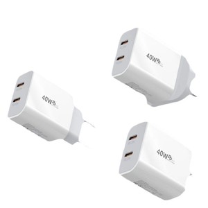 Cargador Rápido PD de 40W con Doble Puerto y Enchufe Europeo Tipo C para Teléfonos Móviles Apple, Carga de Alta Velocidad - Product Image 5