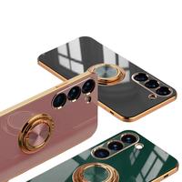 2023 dernière lunette galvanisée TPU pour Samsung S23 22 21 Plus Ultra pour VIVO avec support coque de téléphone Opp sac plaine 7 couleurs