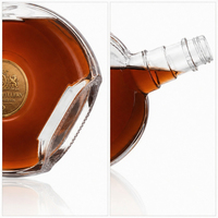 Bouteille en verre de luxe 700 ml en verre super flint vide pour brandy, whisky, spiritueux, liqueur, emballage personnalisé, vente en gros, OEM