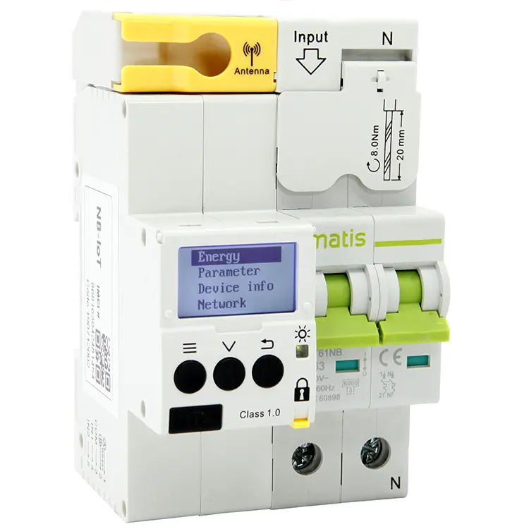 Matis overload protection 63a power smart ethernet meter energy for solar system circuit breaker