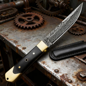 Couteau de survie pour le camping en plein air avec lame longue et droite sans manche Fabriqué en Chine - Acier Damas - Product Image 4