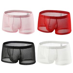 Calzoncillos tipo bóxer de malla transparente <span class=keywords><strong>para</strong></span> hombre, tanga, ropa interior gay, jockstrap, bragas con abertura trasera, shorts tipo bóxer, lencería masculina - Product Image 4