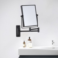 Miroir LED personnalisé moderne pour hôtel Miroir de maquillage mural grossissant rotatif et pliant rectangulaire pour salle de bain