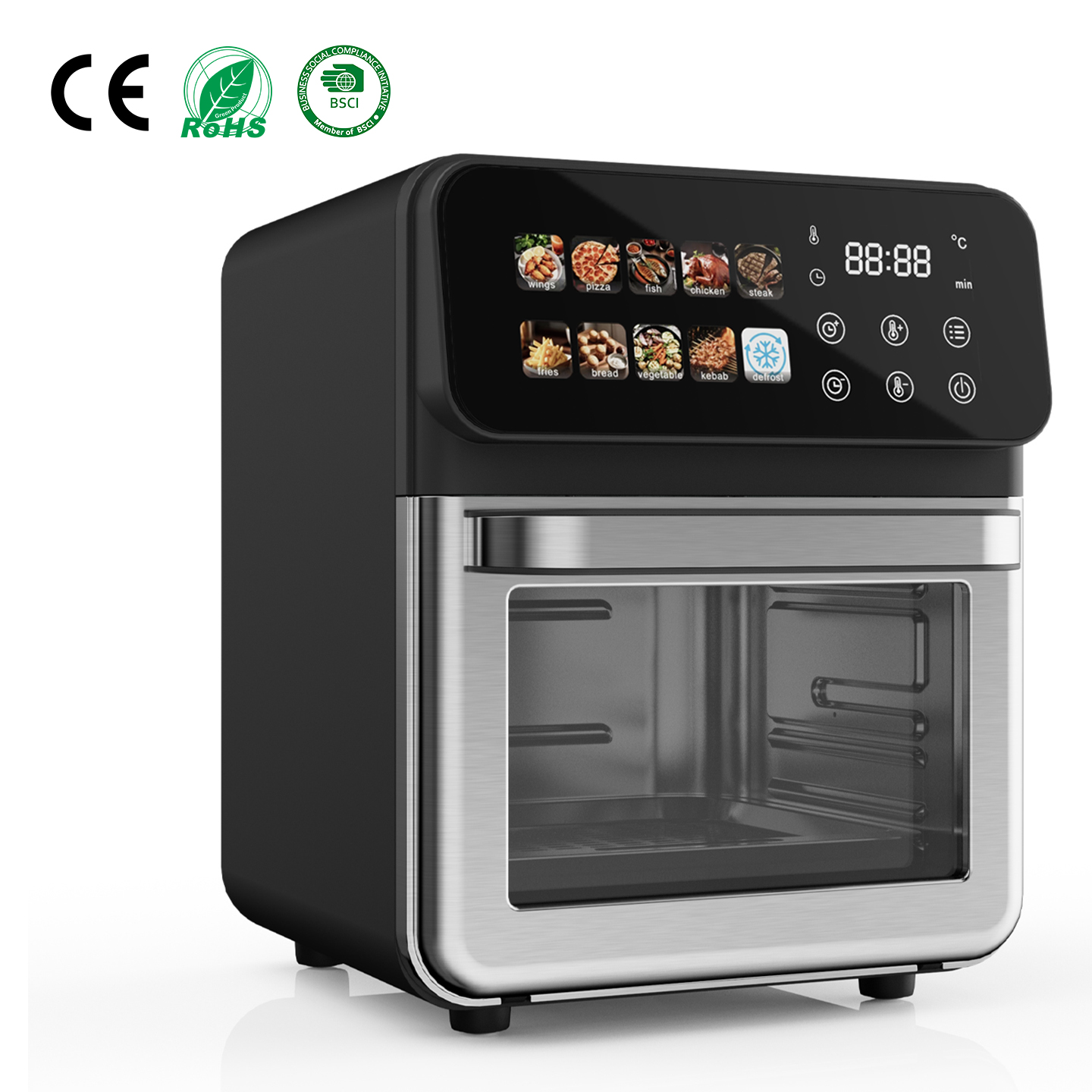 Воздушная фритюрница 1350 Вт, большая емкость, 10 л, OEM, воздушная печь, нержавеющая сталь, без масла, электрическая фритюрница