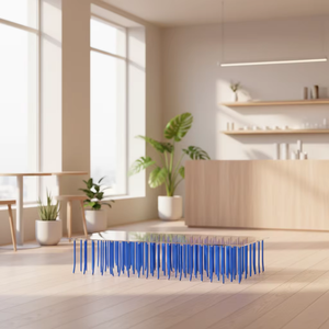 Table basse moderne minimaliste avec structure en tuyaux et plateau en verre trempé pour <span class=keywords><strong>studio</strong></span> de bougies artisanales et boutique de bijoux de créateurs indépendants - Product Image 4