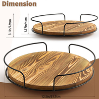 12,5 Zoll rustikale Holz Lazy Susan Cabinet Turntable Organizer Tischplatte Aufbewahrung stablett für Küche Bad Eitelkeit Couch tisch