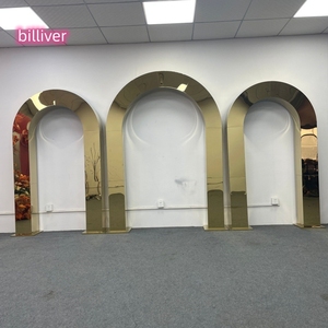 Nuovi elementi decorativi per matrimoni, <span class=keywords><strong>colonne</strong></span> quadrate tridimensionali semicircolari in acciaio inossidabile, struttura di sfondo per decorazioni scenografiche. - Product Image 1