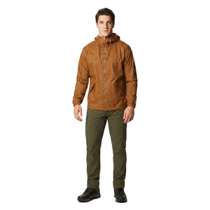 Quick Wear Men's Windbreaker Jacket Stand Collar Hooded Light <b>Weight</b> Vintage Style Autumn Season High Quality Design - Product Image 1